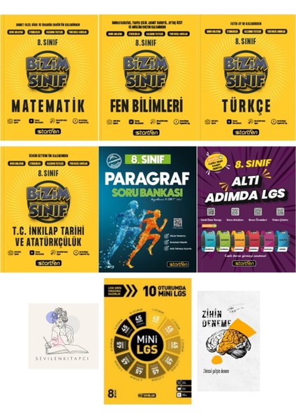 LGS M-F-T-Ink Set Bizim Sınıf Konu Anlatım+LGS 3lü Set+Zihin Deneme-St582