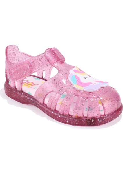 S10341 Tobby Unicornio Fuşya Şeffaf Ortopedik Günlük Kız Çocuk Sandalet