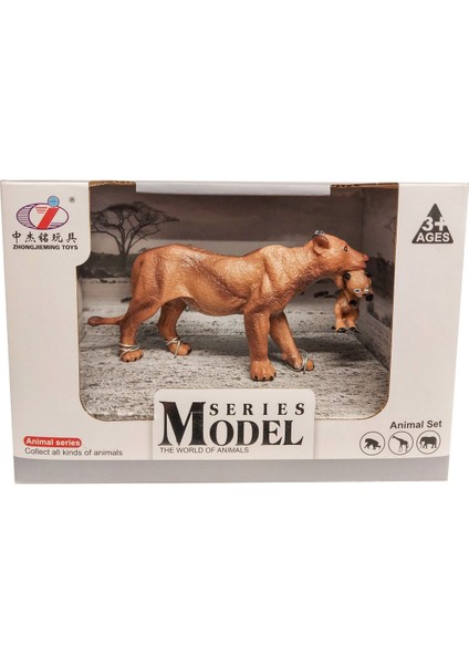 Calimera Toys Hayvan Figürleri Oyuncak Dişi Aslan ve Yavrusu