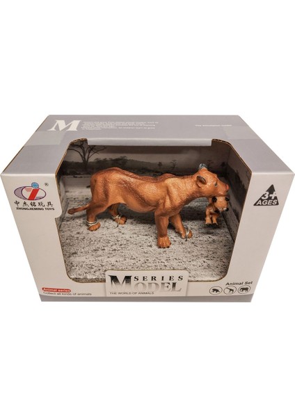 Calimera Toys Hayvan Figürleri Oyuncak Dişi Aslan ve Yavrusu