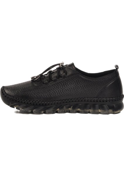 Siyah Deri Kadın Günlük Ayakkabı 0003 Z fiyatları