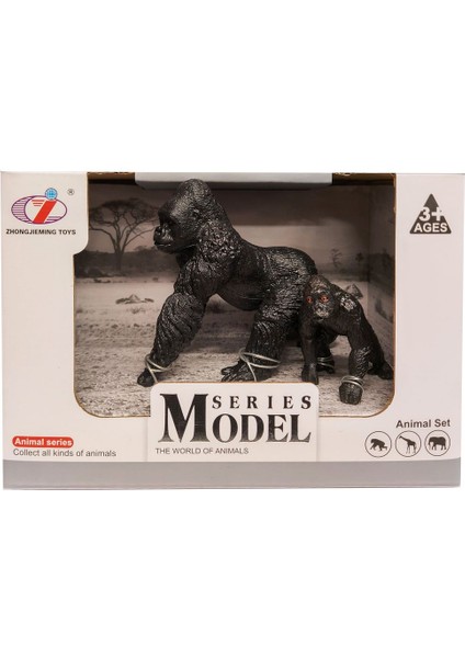 Calimera Toys Hayvan Figürleri Oyuncak Goril ve Yavrusu