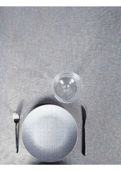 Gri Güpürlü Ince Polyester Tül Masa Örtüsü(Ç)