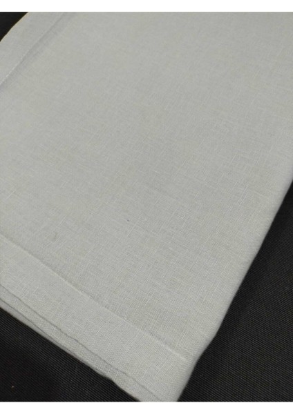 Açık Gri Keten 145*225 cm Masa Örtüsü(K)