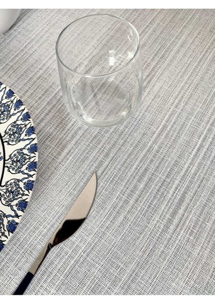 150*260 cm Ekru Renk Naturel Dokuma Polyester Masa Örtüsü(Lm)