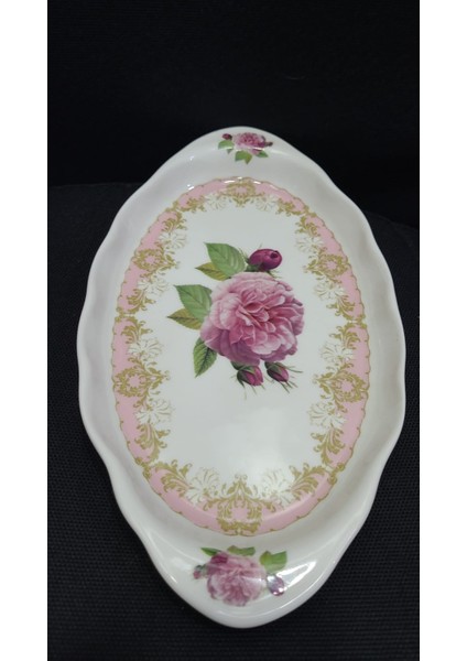 2012 England Fince Bone China Vintage Rose Tepsi Porselen 25CM Çeyizlik Sofra Sunum 1 Adet