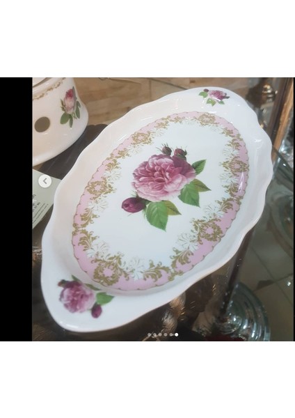 2012 England Fince Bone China Vintage Rose Tepsi Porselen 25CM Çeyizlik Sofra Sunum 1 Adet modelleri