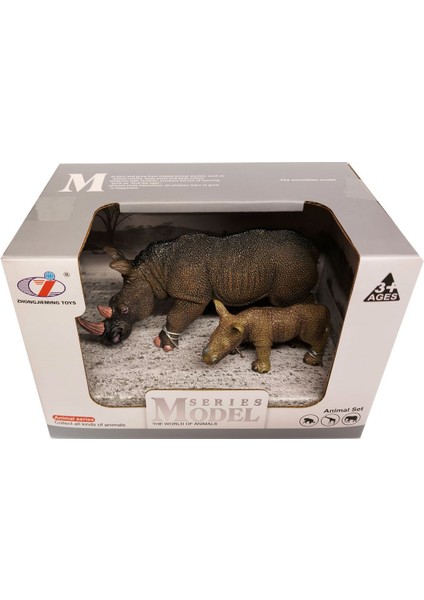 Calimera Toys Hayvan Figürleri Oyuncak Gergedan ve Yavrusu