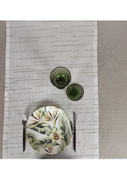 Kahverengi Polyester Masa ÖRTÜSÜ(160*230 Cm)Ve Jakarlı Polyester RUNNER(53*140 Cm)(Mset)