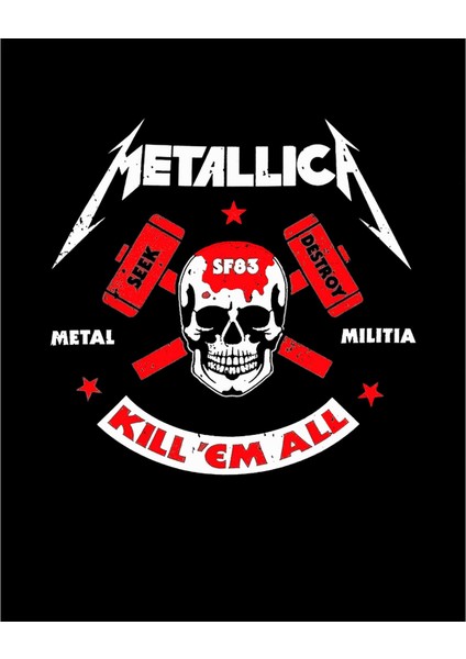Metallica Kill'em All Siyah Büyük Sırt Patch Yama