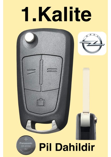 Opel Vectra C Astra H Anahtar Kabı Vectra, Zafira, Corsa, Omega 3 Butonlu Sustalı Kumanda Kabı
