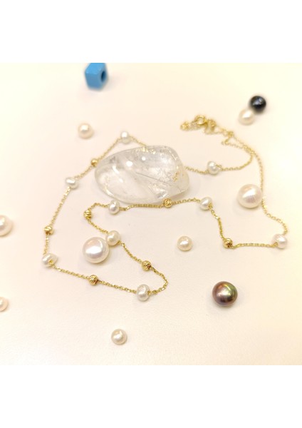 Dorika toplu İnci Kolye 14 Ayar Altın HD VİDEOLU modelleri