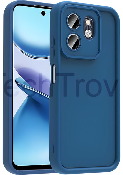 Infinix Smart 9 Kılıf Kamera Korumalı Kenar Çıkıntılı Soft Renkli Silikon Kapak - Mavi