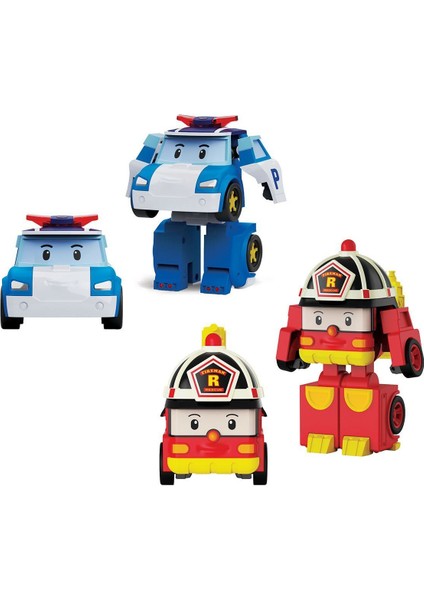 Polı MRT-674 Robocar Poli Mini Transforming Kasabanın Kurtarma Araçları 4lü Set