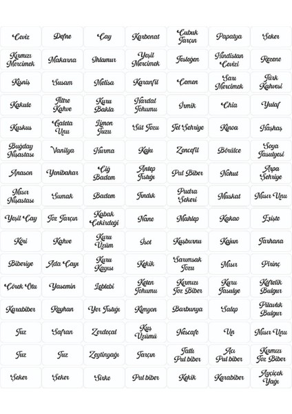 Deepcraft 105 Adet Şeffaf Baharat Etiketi Kavanoz Sticker Folyo Etiket Suya Dayanıklı- 4x2 cm 105 Ad