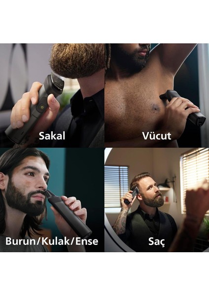 Yüz Saç Vücut Traş ve Bakım Seti 15 Parça Islak ve Kuru Kullanım - Oneblade Teknolojisi (Sıfır Traş