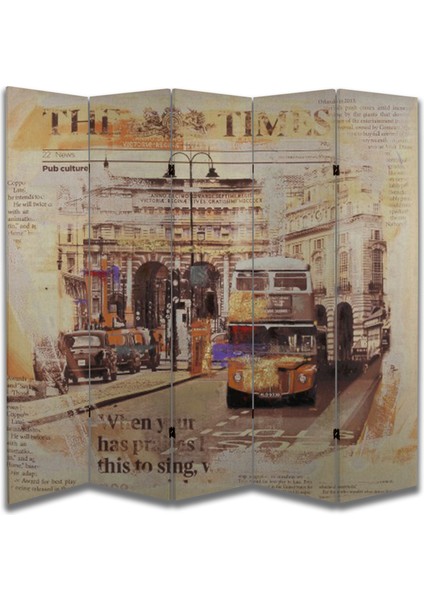 Şehir Temalı Özel Tasarım Paravan Room Divider 180 x 200 cm