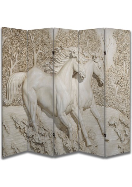 At Temalı Özel Tasarım Paravan Room Divider 180 x 200 cm