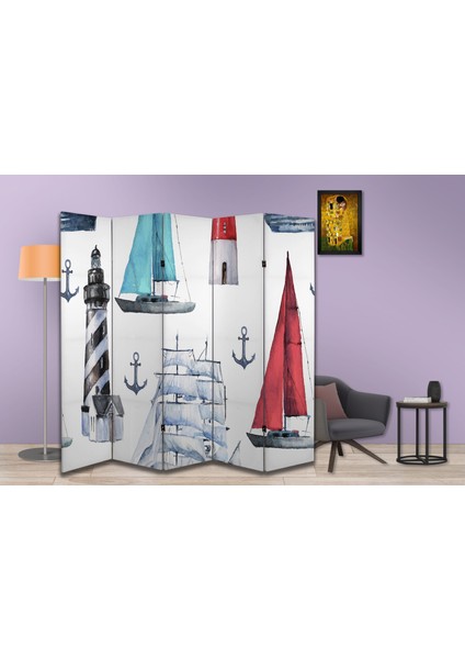 Deniz Temalı Özel Tasarım Paravan Room Divider 180 x 200 cm fiyatları