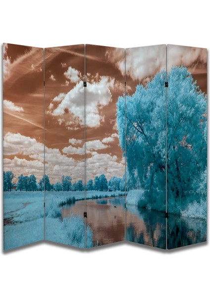 Manzara Temalı Özel Tasarım Paravan Room Divider 180 x 200 cm