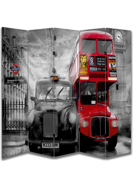 Şehir Temalı Özel Tasarım Paravan Room Divider 180 x 200 cm