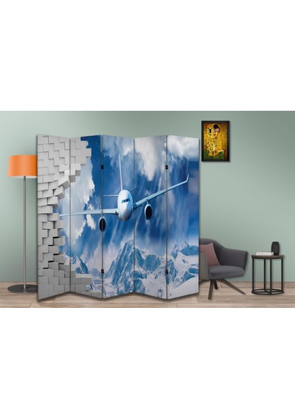 Uçak Temalı Özel Tasarım Paravan Room Divider 180 x 200 cm fiyatları