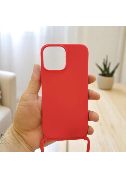 iphone 12 Boyun Askılı Iç Kısmı Kadife Ropi Seyahat Kılıfı