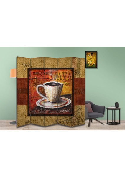 Kafe Temalı Özel Tasarım Paravan Room Divider 180 x 200 cm fiyatları