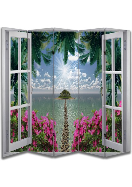 Manzara Temalı Özel Tasarım Paravan Room Divider 180 x 200 cm