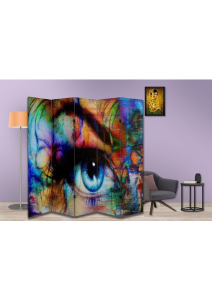 Soyut Temalı Özel Tasarım Paravan Room Divider 180 x 200 cm modelleri