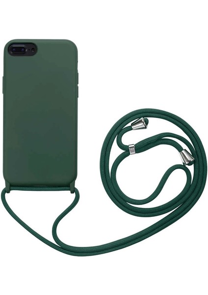 iphone 7 Plus/8 Plus Boyun Askılı Iç Kısmı Kadife Ropi Seyahat Kılıfı