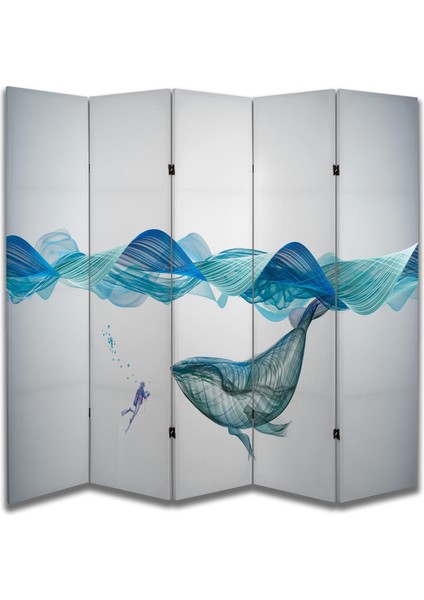 Soyut Temalı Özel Tasarım Paravan Room Divider 180 x 200 cm