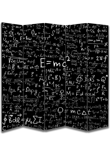 Bilim Temalı Özel Tasarım Paravan Room Divider 180 x 200 cm