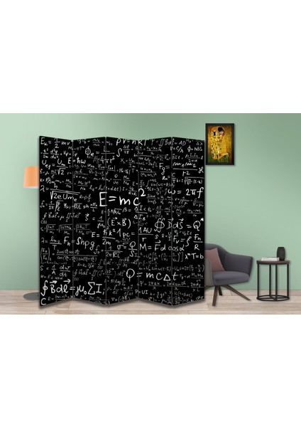 Bilim Temalı Özel Tasarım Paravan Room Divider 180 x 200 cm modelleri