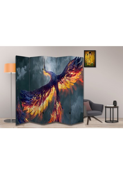 Anka Kuşu Motifli Özel Tasarım Paravan Room Divider 180 x 200 cm fiyatları