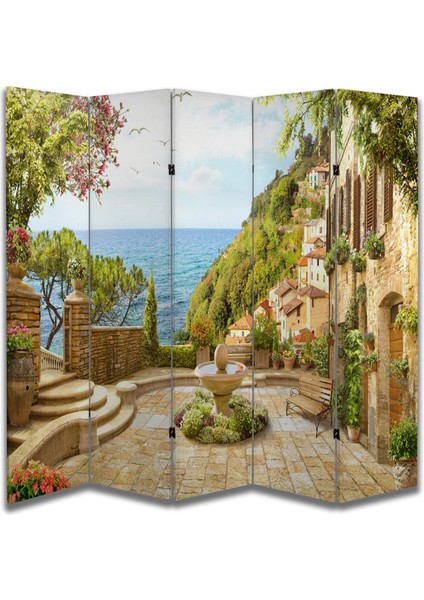 Manzara Temalı Özel Tasarım Paravan Room Divider 180 x 200 cm