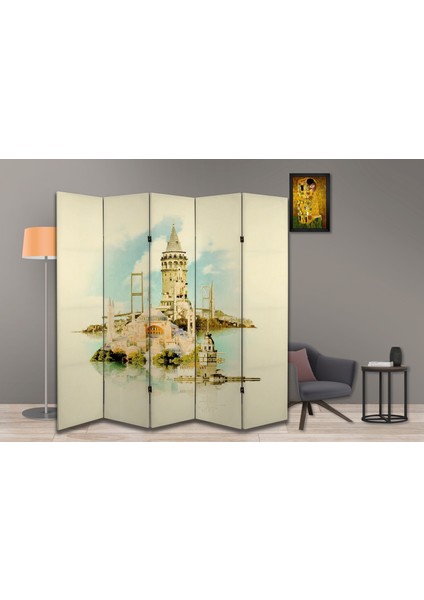 Şehir Temalı Özel Tasarım Paravan Room Divider 180 x 200 cm fiyatları