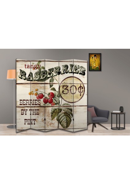 Retro Özel Tasarım Paravan Room Divider 180 x 200 cm