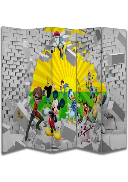 Çocuk Temalı Özel Tasarım Paravan Room Divider 180 x 200 cm