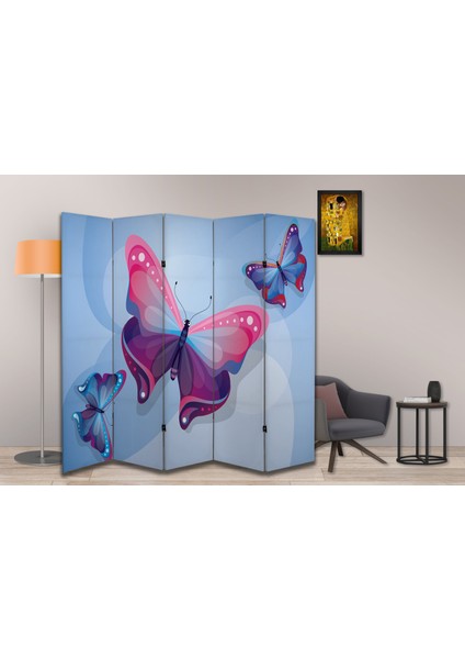 Kelebek Temalı Özel Tasarım Paravan Room Divider 180 x 200 cm fiyatları