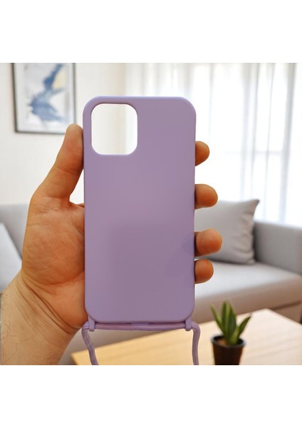 iphone 11 Pro Max Boyun Askılı Iç Kısmı Kadife Ropi Seyahat Kılıfı