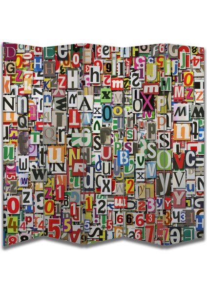 Motifli Özel Tasarım Paravan Room Divider 180 x 200 cm