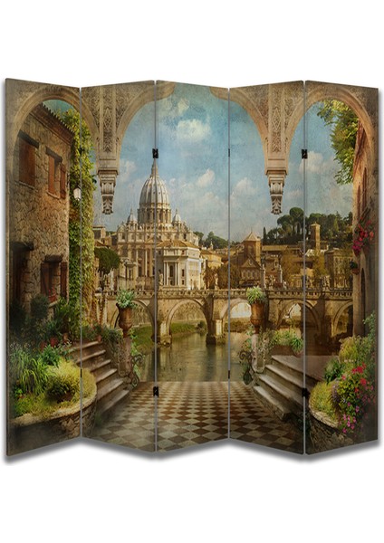 Manzara Temalı Özel Tasarım Paravan Room Divider 180 x 200 cm