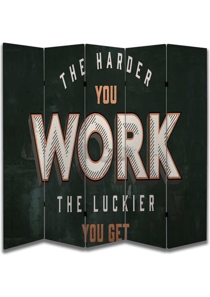 Motivasyon Temalı Özel Tasarım Paravan Room Divider 180 x 200 cm