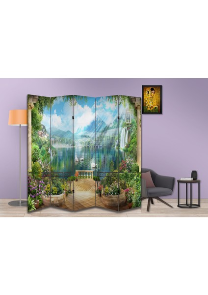 Manzara Temalı Özel Tasarım Paravan Room Divider 180 x 200 cm fiyatları