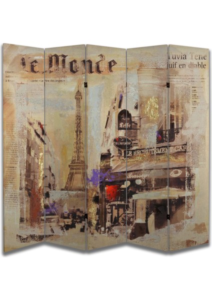 Şehir Temalı Özel Tasarım Paravan Room Divider 180 x 200 cm