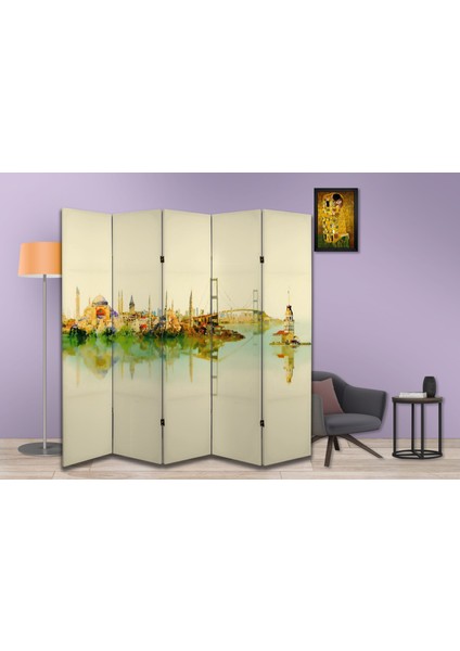 Şehir Temalı Özel Tasarım Paravan Room Divider 180 x 200 cm fiyatları