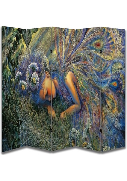 Soyut Temalı Özel Tasarım Paravan Room Divider 180 x 200 cm