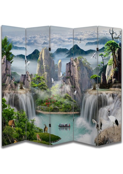 Manzara Temalı Özel Tasarım Paravan Room Divider 180 x 200 cm