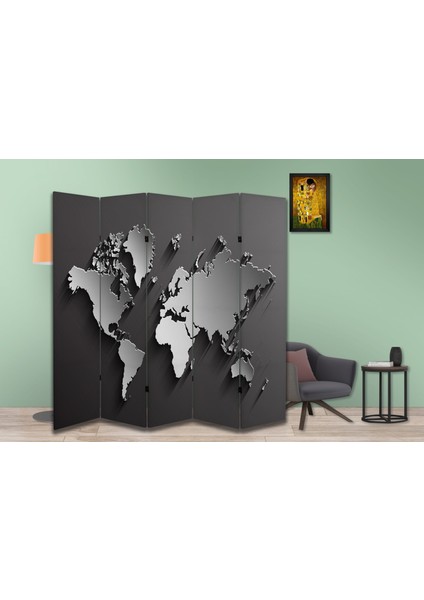 Coğrafya Temalı Özel Tasarım Paravan Room Divider 180 x 200 cm fiyatları